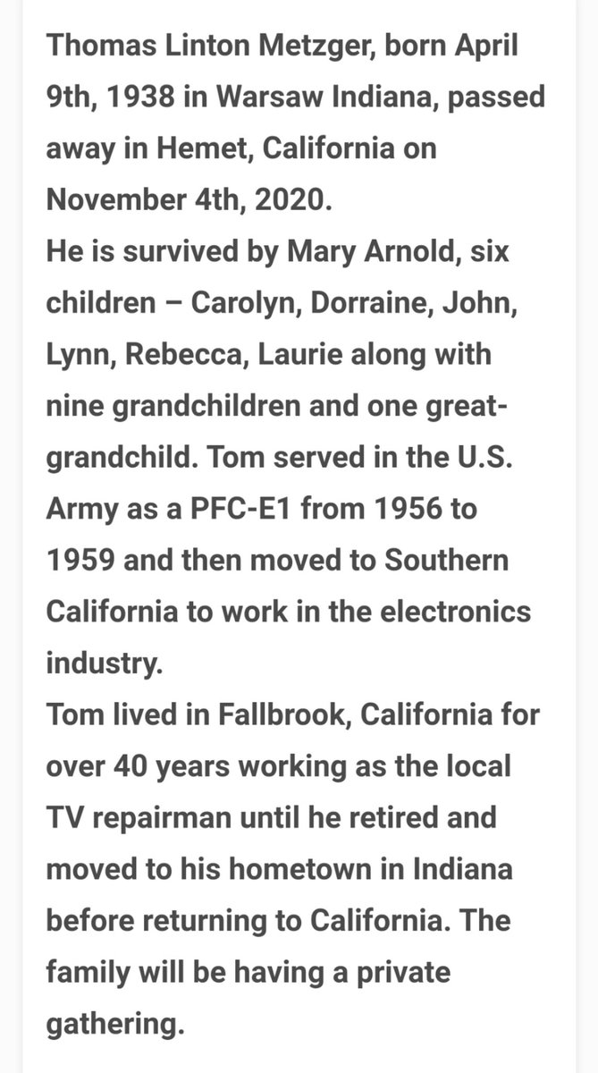 The announcement on Metzger's White Aryan Resistance website is short. It says he died November 4.