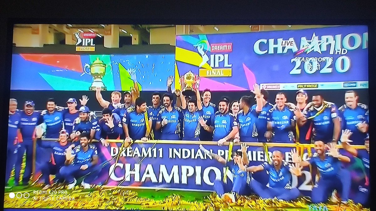 im_grb's tweet photo. Congratulations MI..we have done it again .. best IPL franchise for a reason 😍😍#IPLfinal #MumbaiIndians #beliveinmi #OneFamily #Believe https://t.co/kmXExLYaY9