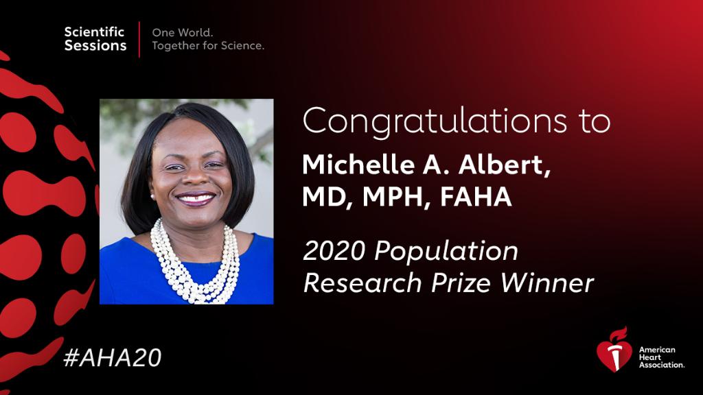 Honored to recognize Dr. Albert, a physician, scientist &amp; epidemiologist <a href="/UCSFMedicine/">UCSF School of Medicine</a>, who is transforming #CVD science to understand the biology of adversity for Black women &amp; others. #AHA20 #ScienceSHEroes #Womenleaders <a href="/ABCardio1/">Association of Black Cardiologists</a> <a href="/dmljmd/">Don Lloyd-Jones</a> <a href="/mitchelkind/">Mitchell Elkind</a> spr.ly/6019H8gwB