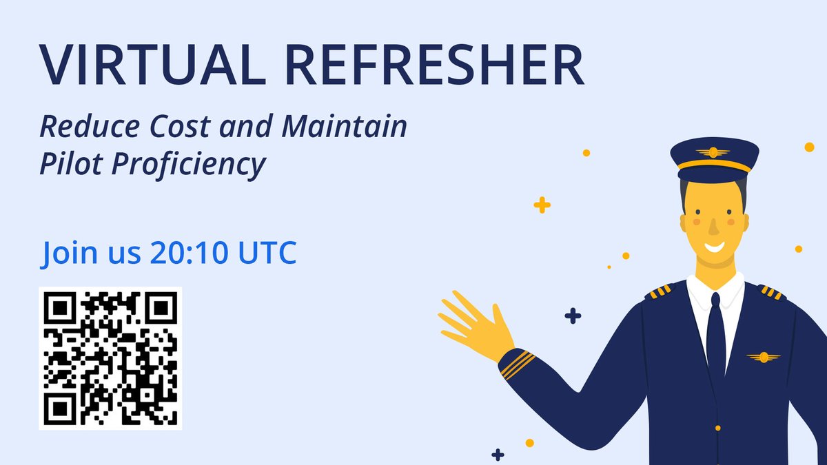 ael_aero's tweet photo. Aviation eLearning is starting live presentation on “Virtual Refresher - Reduce Cost and Maintain Pilot Proficiency” at 20:10 UTC. Join us at https://t.co/H6ZayGRFqF #GATSEVENT #GlobalATS #flighttraining #pilottraining #aviationtraining #Elearning #V360E #VirtualTraining https://t.co/4IYMsc507L