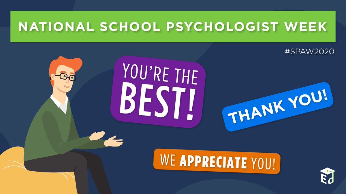 usedgov's tweet image. Thank you, school psychologists! From providing mental health services in schools to being constant advocates for students and building connections in communities – school psychologists provide support in valuable ways. 👏

#SPAW2020
