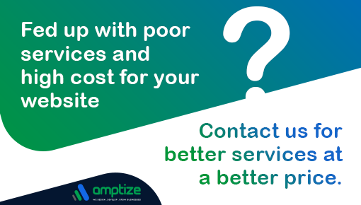 amptize's tweet photo. Fed up with poor services and high cost for your #website?
Contact us for better services at a better price.

#amptize #webdesign #webdevelopment #management  #webhosting #SEO #DigitalMarketing https://t.co/JbLAkNHa4R