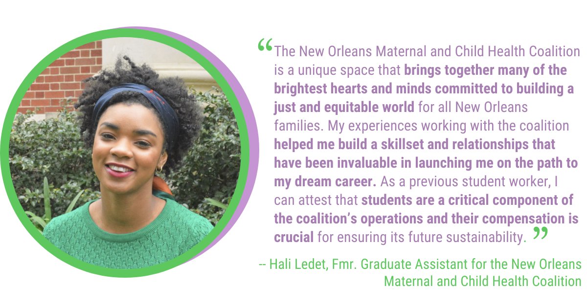 ClareMDaniel's tweet photo. 10 days left of our campaign! Read about Hali's work below and help @NCITU and @NOLA_MCH hire more students like her by donating: https://t.co/hXVH1pu1xk #15daysofgiving #birthjustice https://t.co/mKzVtAot7i