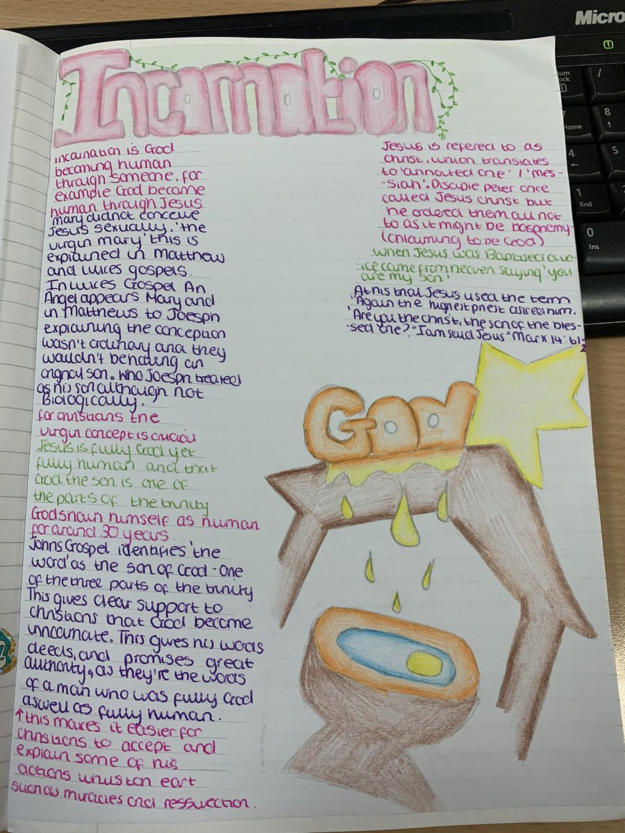 STChadsRE's tweet photo. Some fantastic work produced by one of our amazing years 10’s Ruby Toner! Working very hard is paying off for such a lovely presented book! https://t.co/eKGVbNSr4F