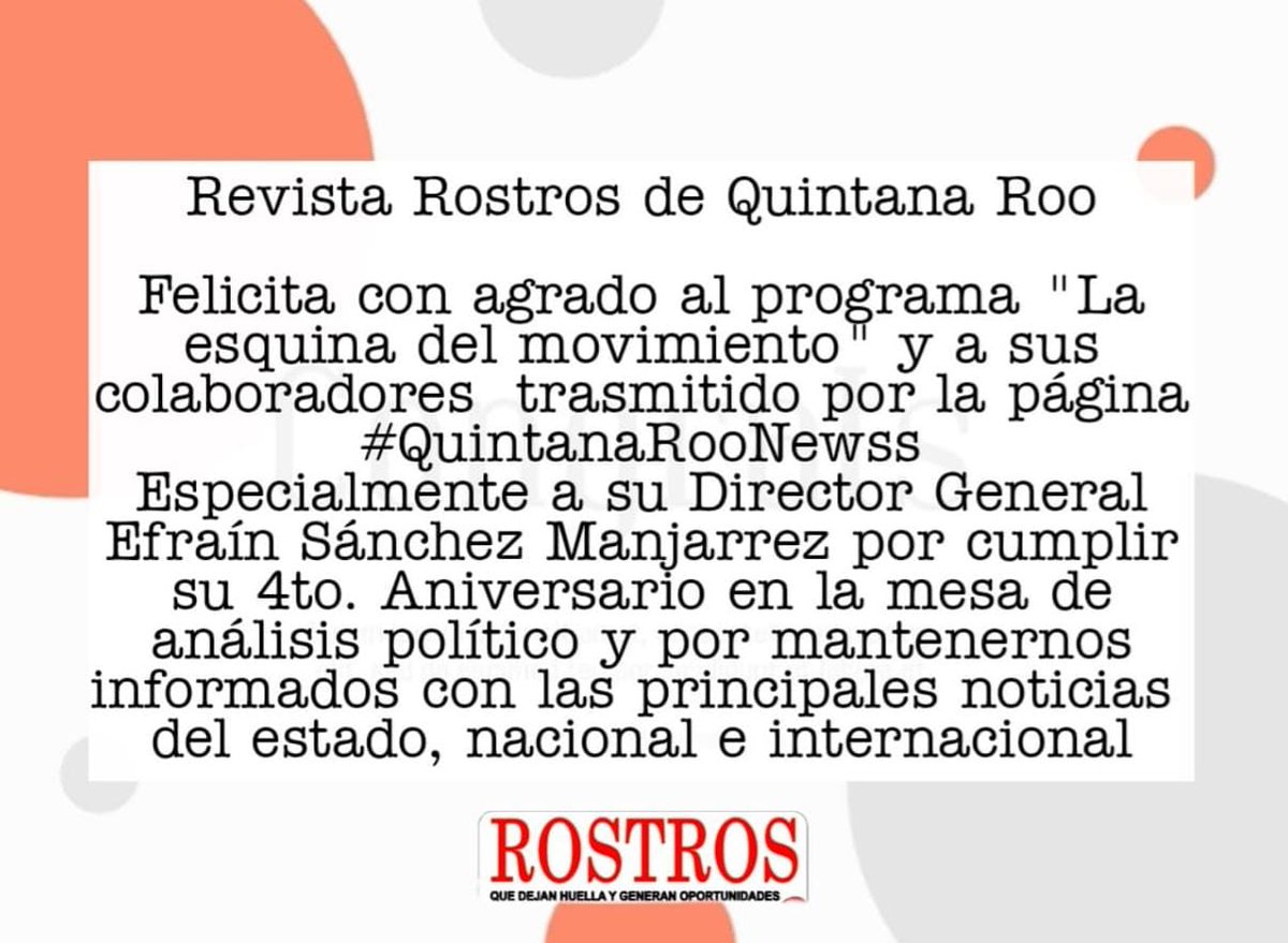 RooRostros's tweet photo. ¡¡MUCHAS FELICIDADES!! #QuintanaRooNewss https://t.co/7HmhN1nweI