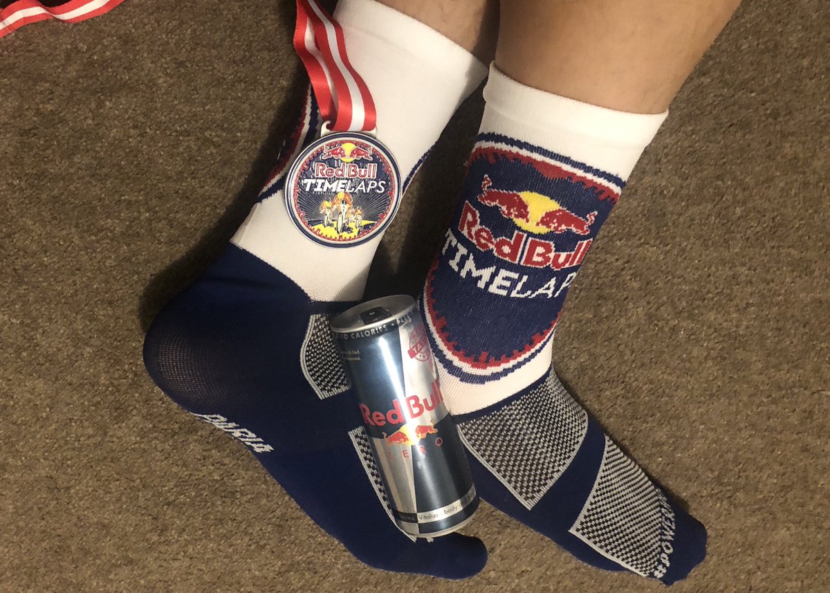 tango5tavy's tweet photo. 3 weeks ago my team took part in the RED BULL TIMELAPS 2020 π€
784 UK-based riders take to the roads and the turbo trainers in the world's longest one-day cycling challenge, clocking a collective 95,433 miles between us all
Iβve received my socks
#RedBullTimelaps
Bring on 2021 https://t.co/QjtCWZ6U4E