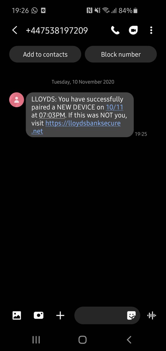LizAllen5's tweet photo. @LBGplc I just received this spam text, please can your fraud team investigate the number and/or website? https://t.co/Y7JYtFLsh7