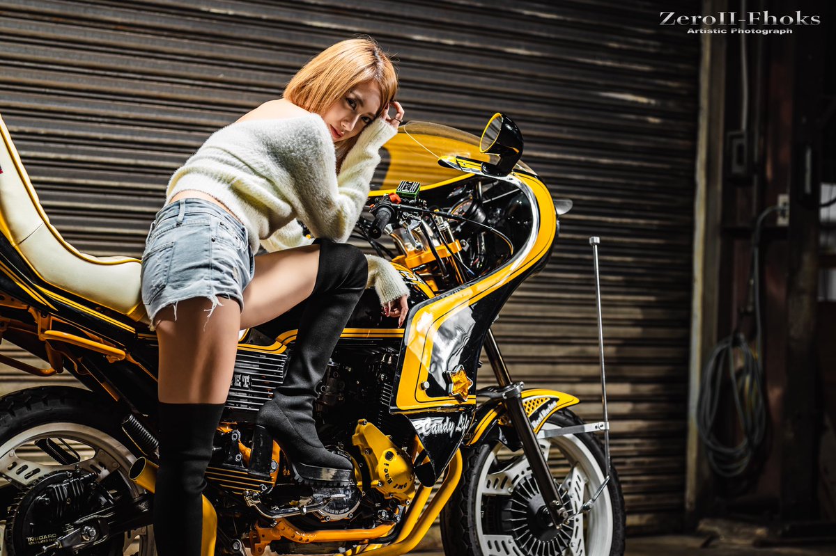 group243cbx's tweet photo. Aiちゃんとコラボ😻✨
モデルもカメラマンも最高峰🤟
#Group243
#CBX400F
#ZEROⅡ-Fhoks https://t.co/r6L2kYXw3W