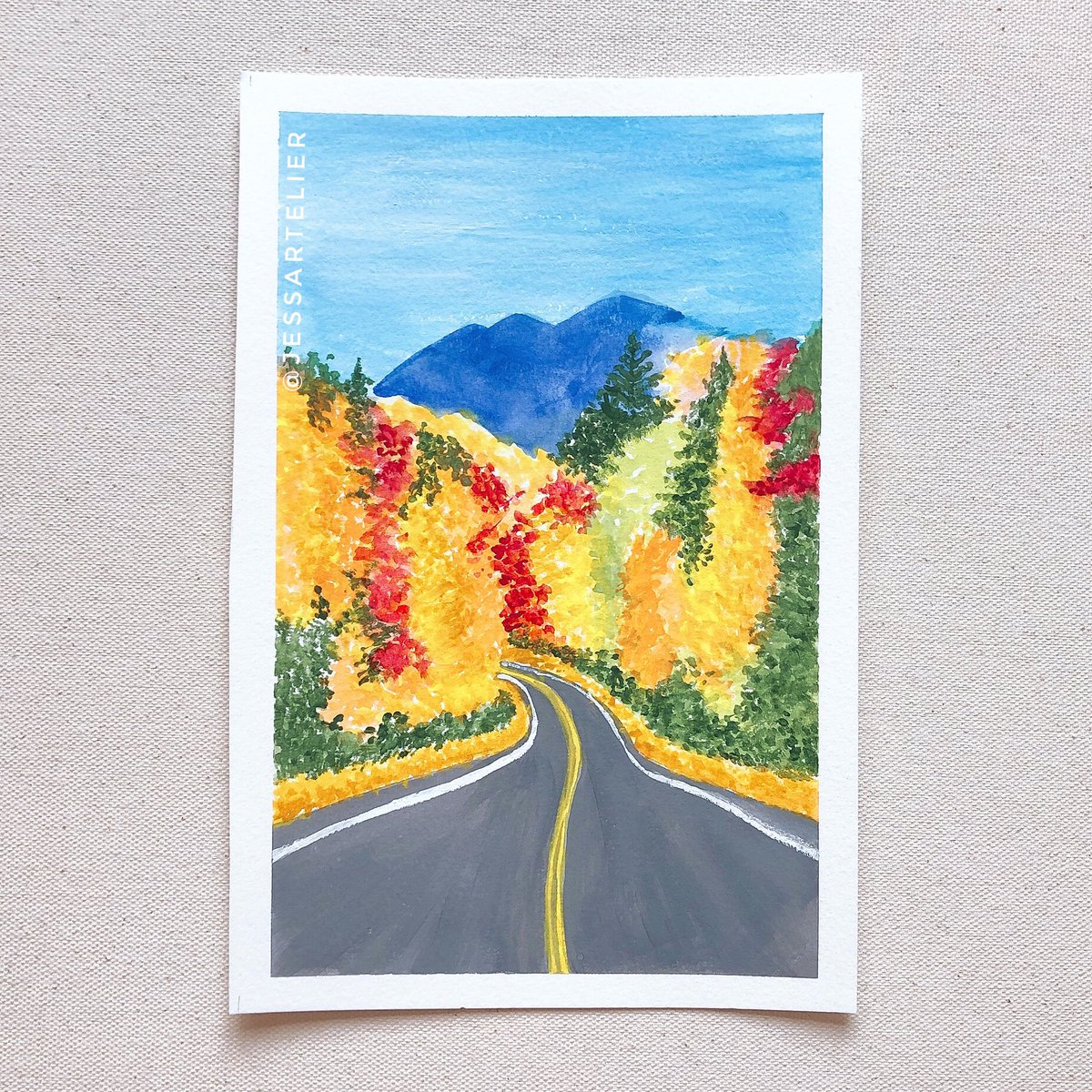 jessartelier's tweet photo. Day 5/30.
Painted another autumn piece to celebrate how beautiful autumn was this year 🍂 

My full YouTube video of this is in #linkinbio 

#gouache #gouachepaint #gouacheart #gouacheartist #scenerypainting #canson #30daychallenge #30dayproject #painting #art #painting #autumn https://t.co/zSk7Uqyhrj