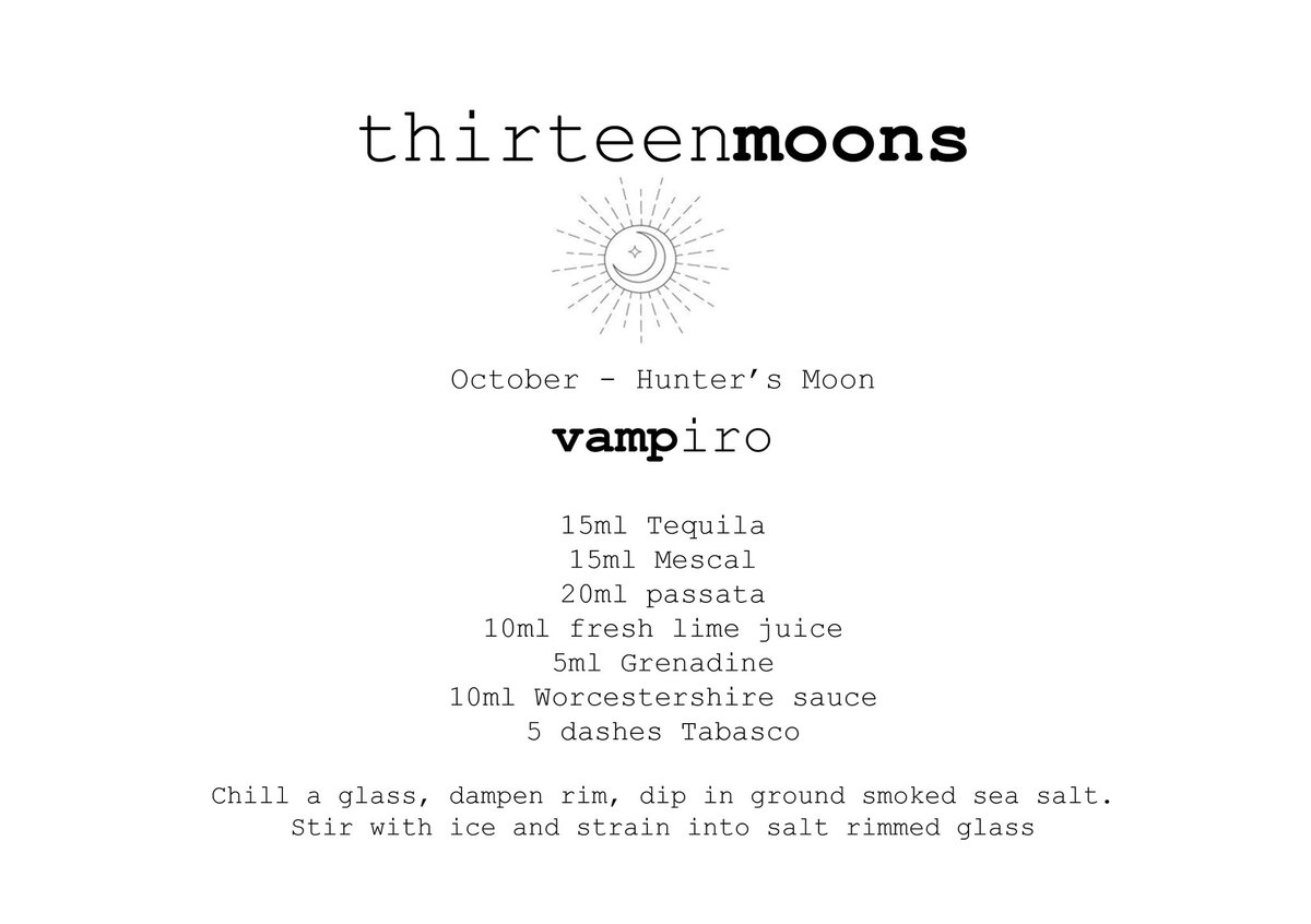 ABNF13's tweet photo. “Welcome to our house! Enter freely and of your own will!”

 “First, a little refreshment...” join us for a Vampiro to celebrate the 2020 October Hunter’s Moon.

We’re releasing a moon themed cocktail recipe every day until Fri 13 Nov to celebrate the 13 full moons in 2020. https://t.co/2VzRRR3IvD