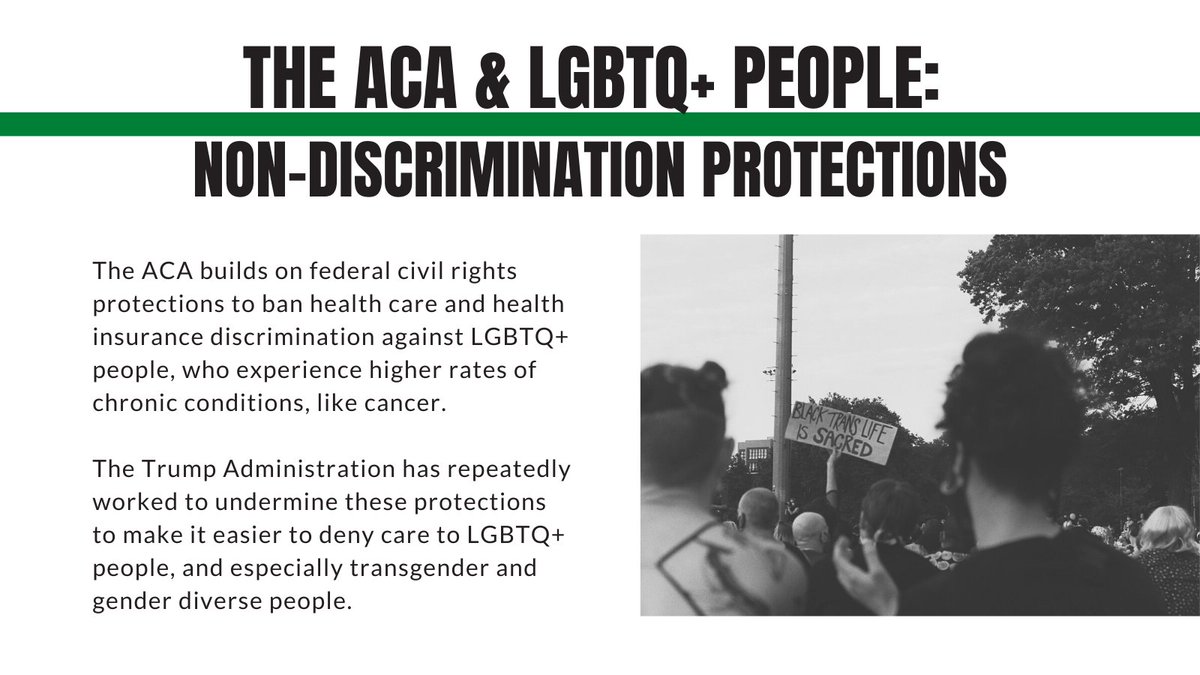 CommCatAction's tweet photo. The ACA builds on federal civil rights protections to ban health care and health insurance discrimination against LGBTQ+ people who experience higher rates of chronic conditions. #NeedMyACA https://t.co/2ot0kr2iLd