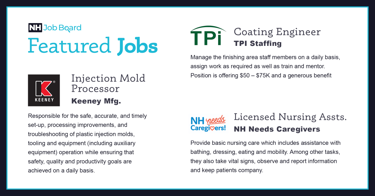 More opportunities at nhjobboard.com everyday!
.
.
.
#newhampshire #nh #nowhiring #employment #jobhunt #jobsearch #resume #career #job #hiring