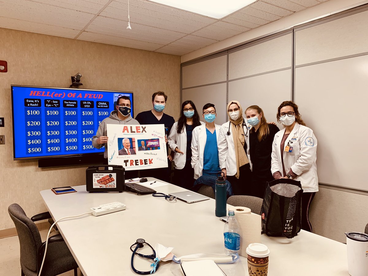 matthewbheller's tweet photo. Another Battle of the Classes as @NYITCOMDO 4th year medical students were challenged by the 3rd years! We took time to honor Alex Trebek! Alex was a role model to the world, for his hard work, and for his dedication, to bringing Jeopardy into our homes for nearly 37 years! https://t.co/mxb0hGM9MA