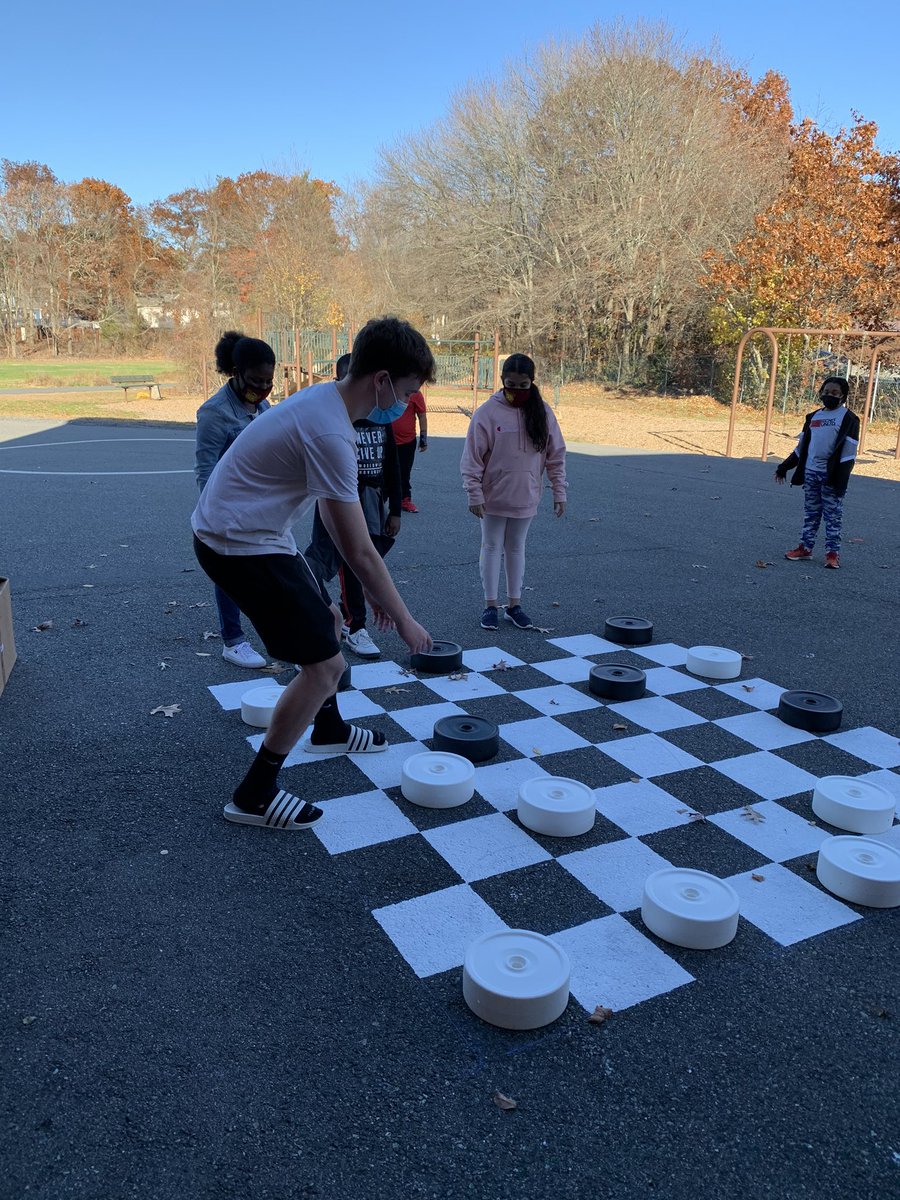 SeachPrincipal's tweet photo. Eagle Scout project. Former student John Oleson  painted a map and checker board for our school playground! #SeachROARS https://t.co/ocgdC9u4jt