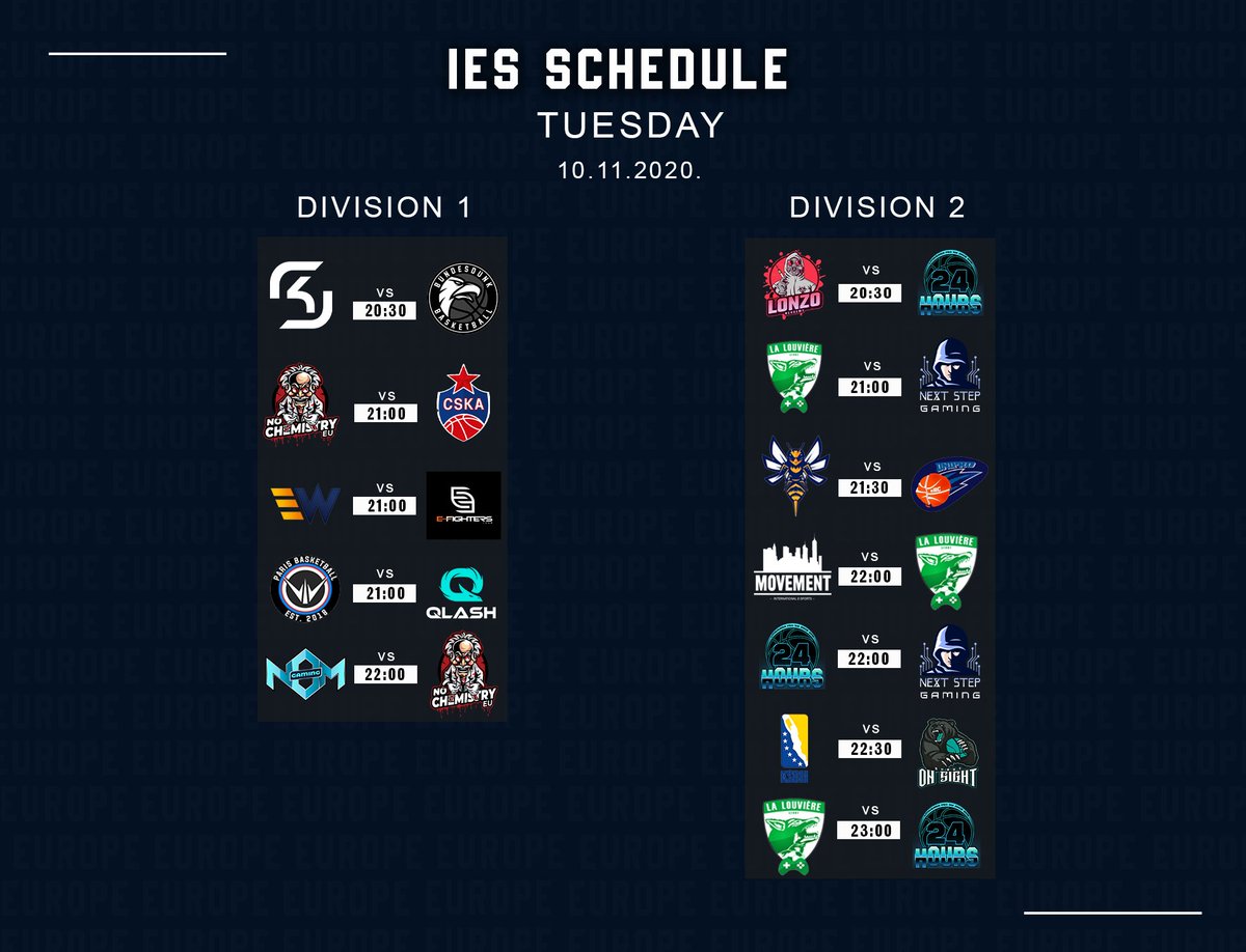 2K_IES's tweet photo. Tuesday comes with many amazing matchups! 💎

The first matchup in Division 1 @SKGaming vs @bundesdunk already live: https://t.co/6CFB8Kv7F2

And Division 2 with @Lonzo2kA vs @24Hours_2K are live at https://t.co/GvwTbxumWI

🎥 Other matchups: https://t.co/C5zxiXtHJd https://t.co/vL5qRnPxjA