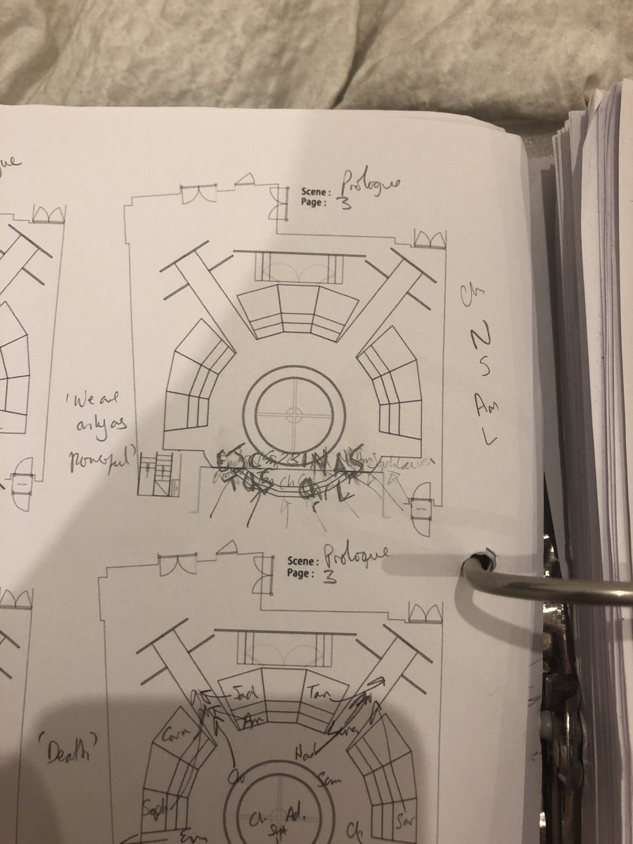 Ok so so much is happening here and it’s so fluid, it’s easy to miss how intricate this is but here are my diagrams from rehearsal...  #EmiliaWatchParty