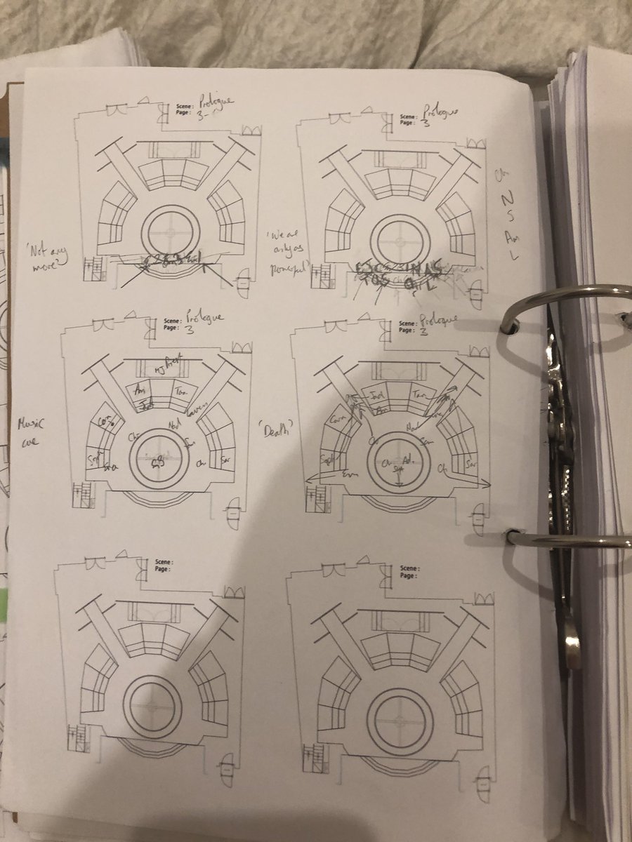 Ok so so much is happening here and it’s so fluid, it’s easy to miss how intricate this is but here are my diagrams from rehearsal...  #EmiliaWatchParty