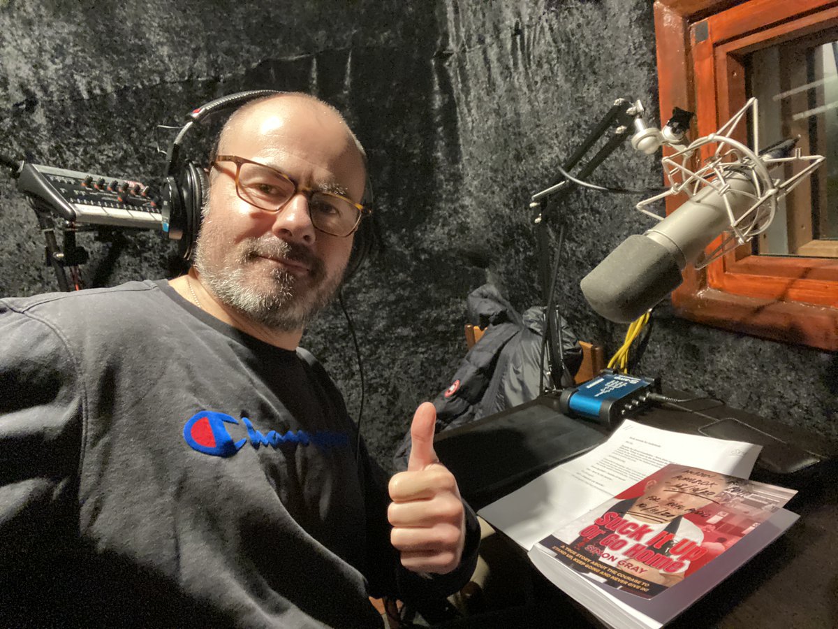 suckituporgohm's tweet photo. Five hours in the studio today to finish the final edits on the audiobook of Suck It Up Or Go Home. I wrote it during the first lockdown and hope it serves to inspire and empower people with the mental resilience to get through the second. https://t.co/Hqy2WuA7Mq #lockdownread https://t.co/kNAtxEY4mN