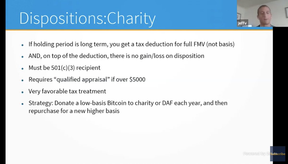 Speaking about how giving crypto to charity can help deal with some tax  liabilities, @vandrewattycpa said that if the holding period for the crypto  is long, donating crypto to charity can be