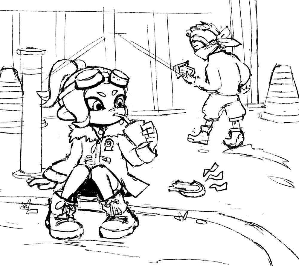 ShopSweetBuns's tweet photo. Thinking of this old commission. First time I made myself some brushes specifically for this commission...thinking If to go back to making brushes...🤔

#Splatoon #splatoonart #splatoon2 https://t.co/ecg95xfBXr