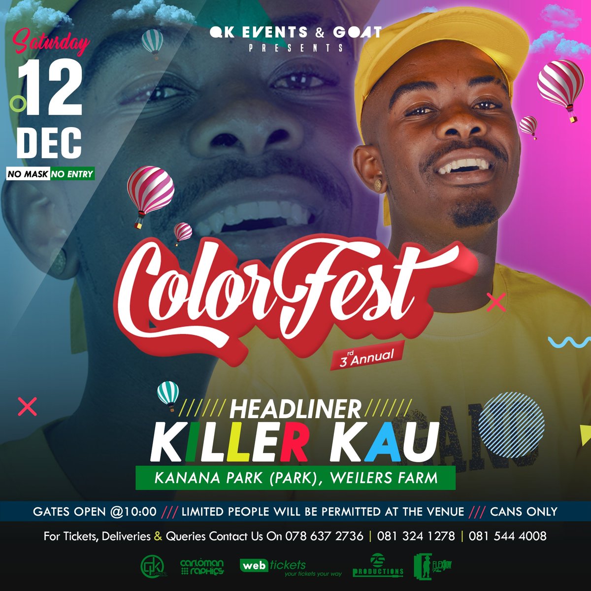 QKEventsCF's tweet photo. THE MAN WHO NEEDS NO INTRODUCTION!!!
Fest-ers, let us welcome @killerkaursa to #3rdAnnualColorFest 👏👑
Tickets available on 078 637 2736, 081 544 4008, 081 324 1278 or at Webtickets https://t.co/wEuhxUfkls
#3rdAnnualColorFest #QKEvents #CarlomanGraphics #ZSProductions https://t.co/z4Gg3uR8VB