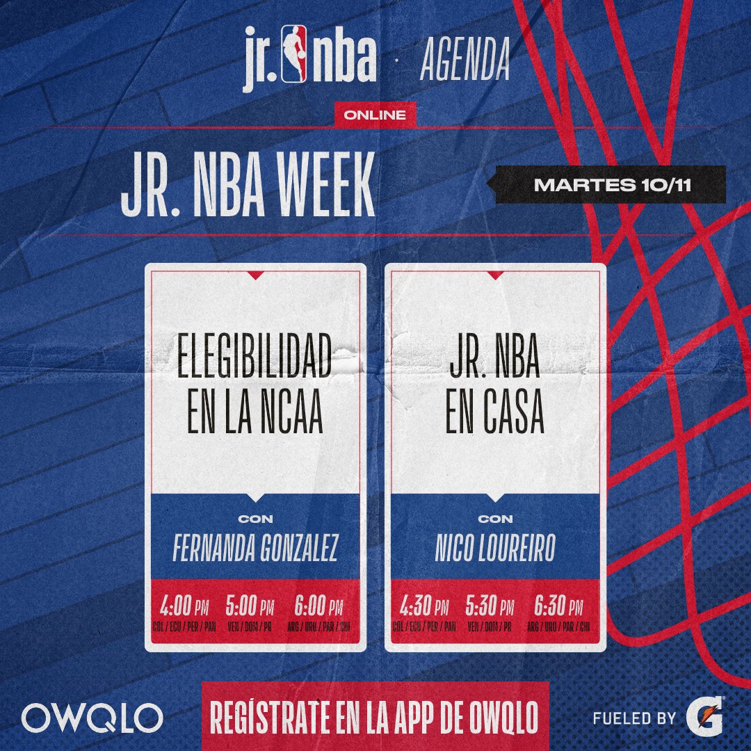 NBAMEX's tweet photo. Estas son las actividades que tendremos en el día dos del Jr. NBA Week. 🙌🏀
No dejes pasar la oportunidad. 😎 Inscríbete 👉 https://t.co/9zd8wWliLr #JrNBAWeekLATAM https://t.co/tO4lTFvDlU