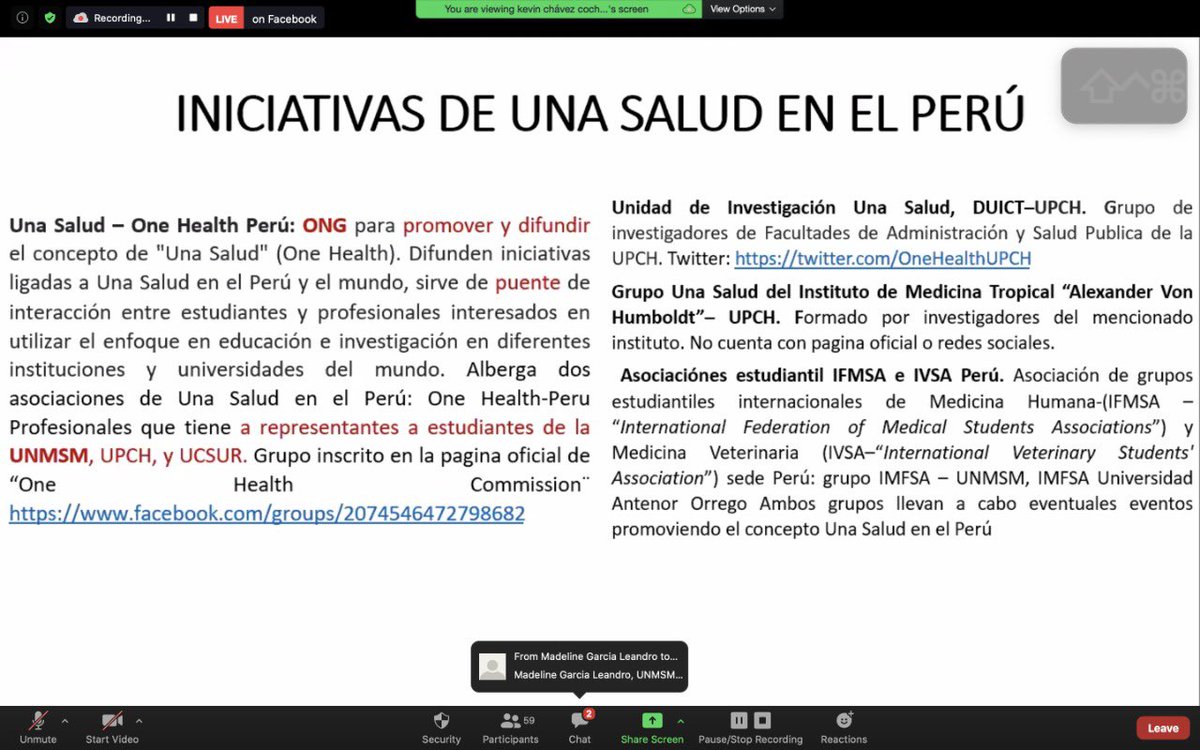 driturregui's tweet photo. Únete y conoce sobre el enfoque Una Salud (One Health), que involucra importantes interrelaciones entre la salud animal 🦒, ambiental 🌎 y humana 👩 

Presentando nuestras experiencias y percepciones como @IFMSAPERU.  👩🏽‍⚕️👨🏻‍⚕️

#OneHealth #UnaSalud https://t.co/f1EOAxbDFA