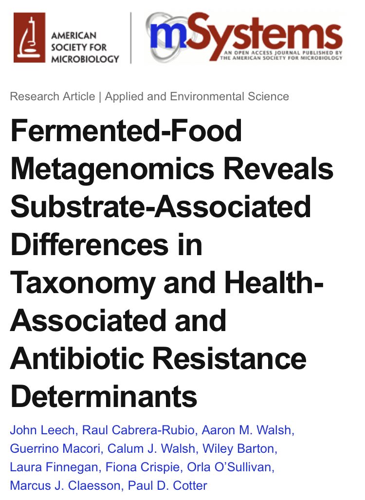 pauldcotter's tweet photo. Delighted to share the new #fermented food microbiome paper from our team led by @leechfish . 58 foods, incl #kvass #tempeh #boza #mead #daikon #kefir #kombucha and many others from different sources https://t.co/EYlSWvV0NG 1/n https://t.co/m9rgg5XFmS