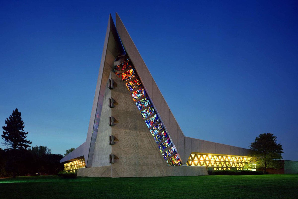 Percival Goodman designed many, many fantastic synagogues in his long career, here is another, less restrained one, Congregation Shaarey Zedek, in the Detroit suburb of Southfield from 1962