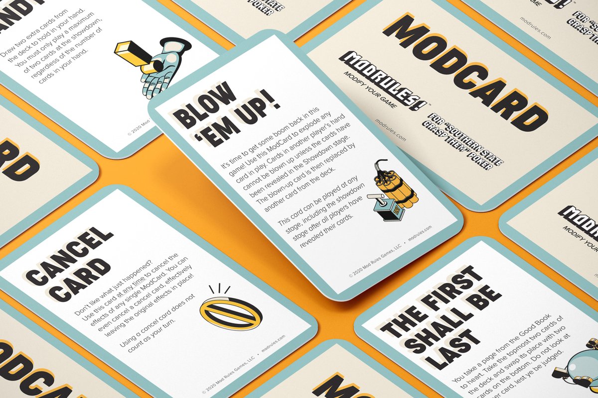 ModRulesGames's tweet photo. We’ve got some seriously rad card designs.😎 So you know you’ll be playing the World’s First Board Game Modifier Packs in style!✨ Available for #poker, #monopoly and #candyland! 🎉 Check us out on #Kickstarter!🙏 https://t.co/VwrCxOOTGf https://t.co/Eu6ctBKkFi