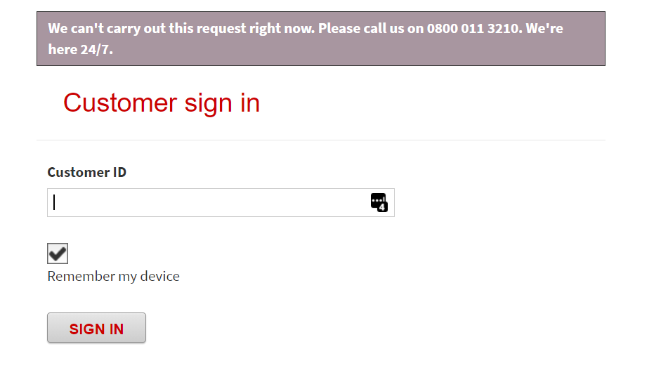 SaW2279's tweet photo. @AskVirginMoney please update your error messages... you are not here 24/7 at all, actually your only around 9am until 6pm. Trying to login to my account online and I get that but when I call you your not there! https://t.co/IrZOmMvhBT