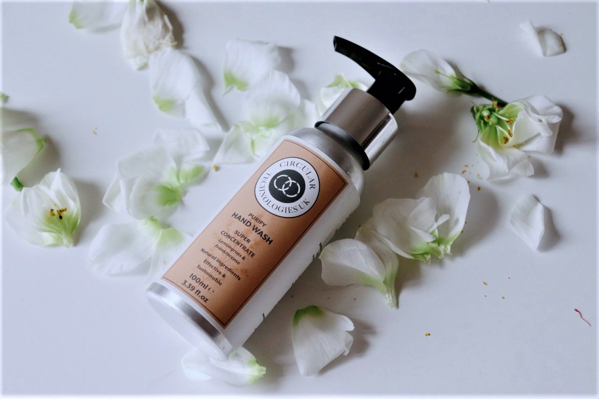 This is our Purify Handwash, which boasts a #botanically based formula with a high concentration of natural actives, known for their antiseptic strength. #CircularTechnologies