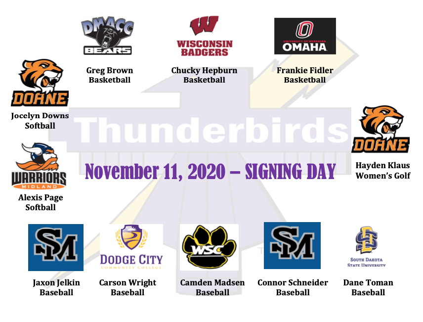 TbirdEMPIRE's tweet photo. Tomorrow is the first NLI Signing Day of the year.  Bellevue West will not be in school due to Veteran's Day so we will watch these great kids sign on Thursday, Nov. 12th at 7:30am in the South Gym.  Congratulations to these 11 student-athletes!!! #StrongerTogether #bpsne https://t.co/VU2F3EzcVE