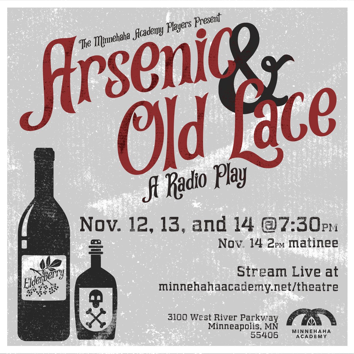MinnehahaAcad's tweet photo. The time has come! Minnehaha Players are excited to once again bring wonderful storytelling to the MA community. Don't miss their live radio play version of ARSENIC &amp; OLD LACE. Stream the performance live at https://t.co/czqmFEUM9N #MyMinnehaha https://t.co/M7pj9Qv8pR