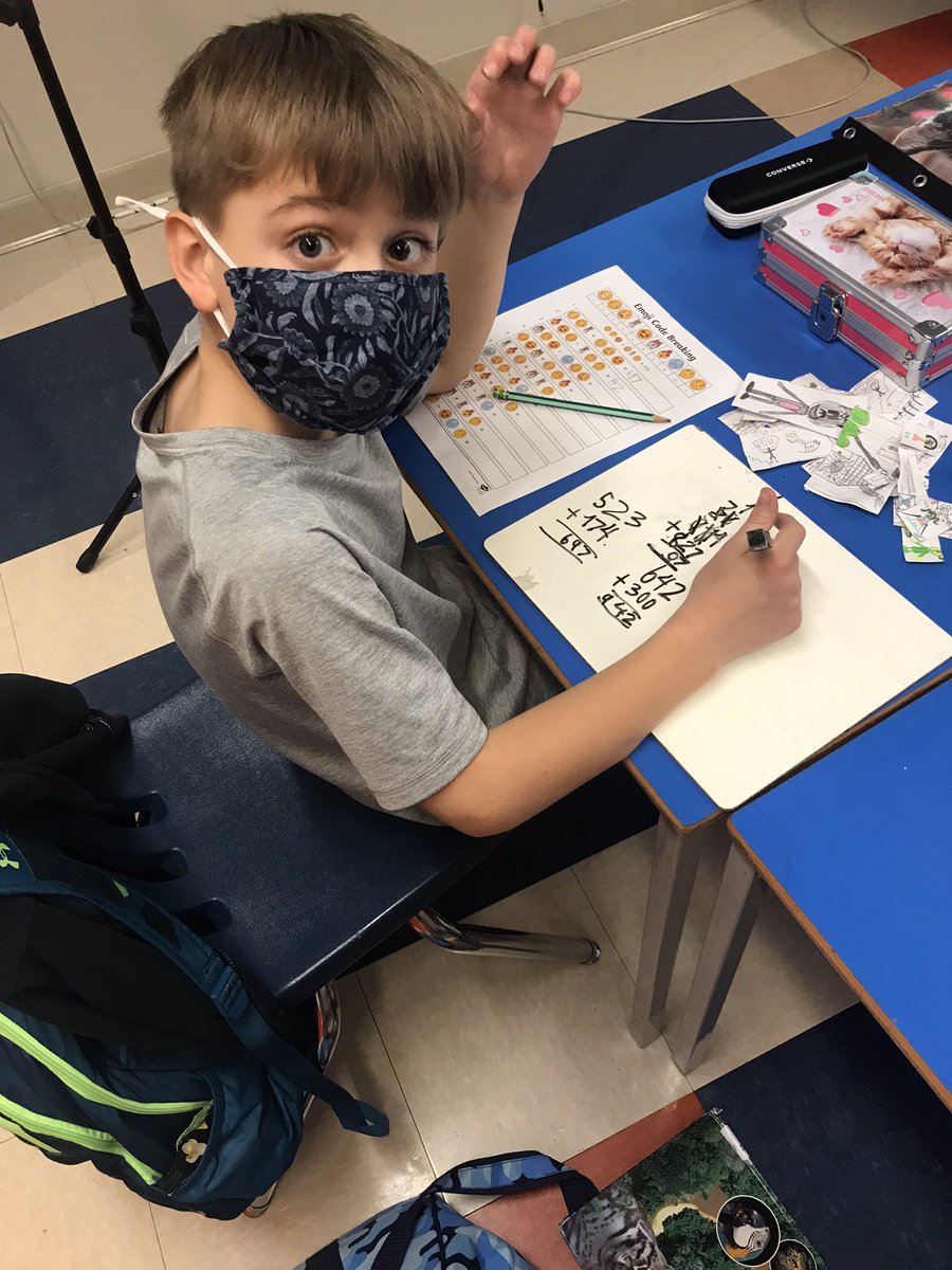 BISCLPYear3's tweet photo. Today #GraciousGorillas used column method to crack some tricky codes @BISCLincolnPark #math#problems#codebreaker#BeAmbitious https://t.co/TWRfmQGL9c