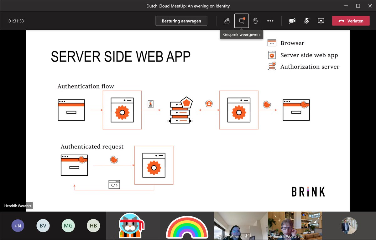 IvoHuizinga's tweet photo. Heerlijk avondje! Collega @hwouters vertelt gepassioneerd over het implementeren van Auth0 tijdens de @DCloudMeetup. Toch hebben we bij @IbisSoftware uiteindelijk gekozen voor @AzureADB2C voor #authenticatie. #sharingknowledge #azure @brink_nl https://t.co/ClzgBDlGdp