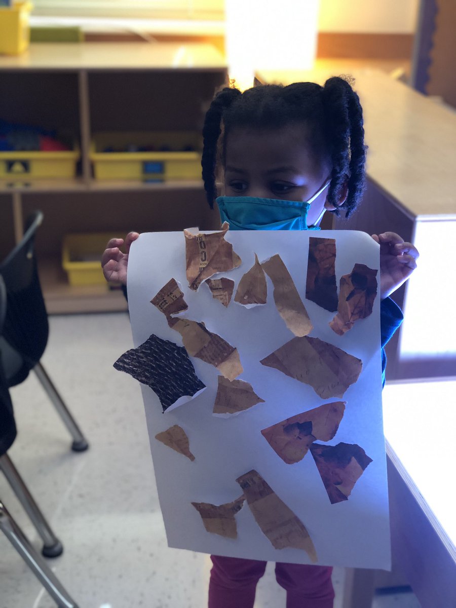 sandychilton's tweet photo. Working on those fine motor skills by ripping paper for art collages. #artwork #PreWorks #kids #ECE https://t.co/uMaSsPhDlg