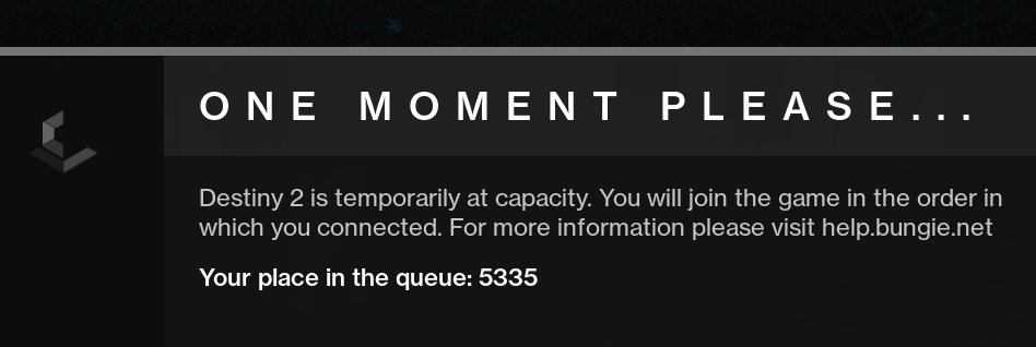 Derpmander1's tweet photo. My place in the queue started at 4302..... who's cutting in? #Destiny2 #DestinyTheGame #BeyondLight #beyondcapacity https://t.co/940DdEXhWt