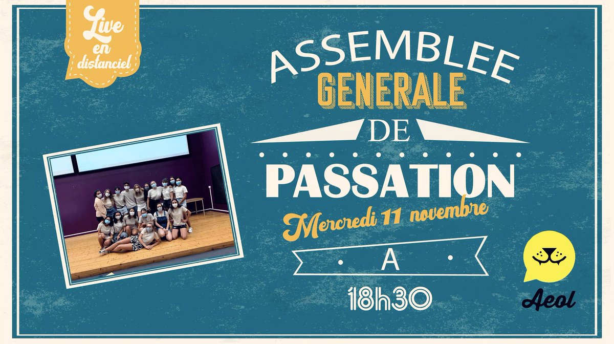 AEOL_'s tweet photo. Demain c'est le grand jour ⌛

C'est avec le coeur lourd que nous vous convions à notre Assemblée Générale de passation à 18h30 (toutes les infos sont sur l'événement Facebook).💻

Ce sera notamment l'occasion de faire le point sur notre mandat et élire le nouveau bureau ! 🤝🏼 https://t.co/SfnDMfxRol