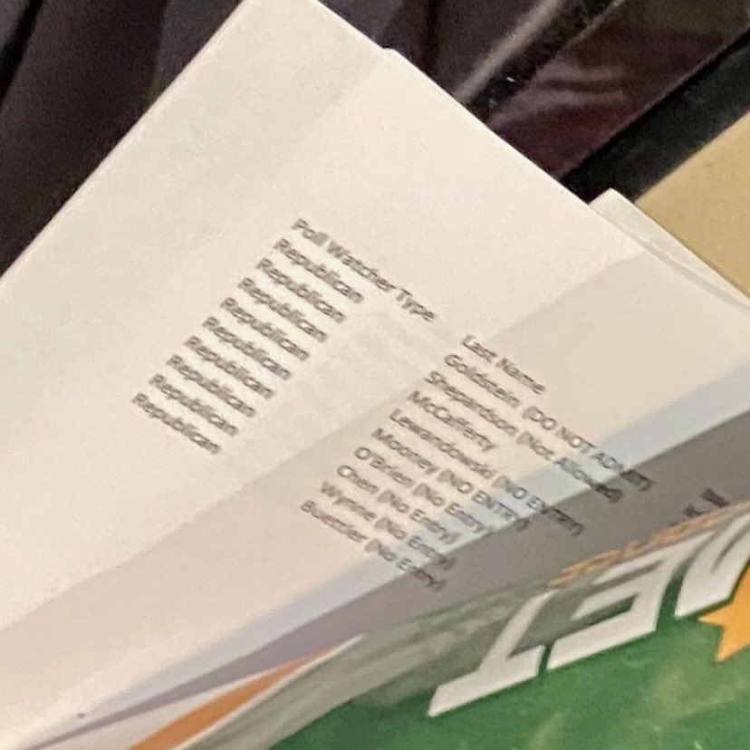 mikeroman's tweet image. 🚨Shocking photo from Philly Election Canvass - a list of Republican Poll Watchers on a “NO ENTRY” list!! Including @CLewandowski_