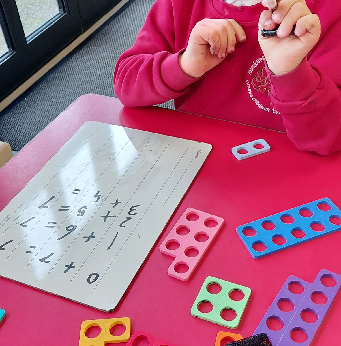 HIAMissCoulson's tweet photo. Today we explored number bonds! We used the Numicon to investigate number bonds practically. We could even put these number bonds into accurate addition number sentences! 🔢➕ @HumboKS1Maths https://t.co/384jq5fcEi