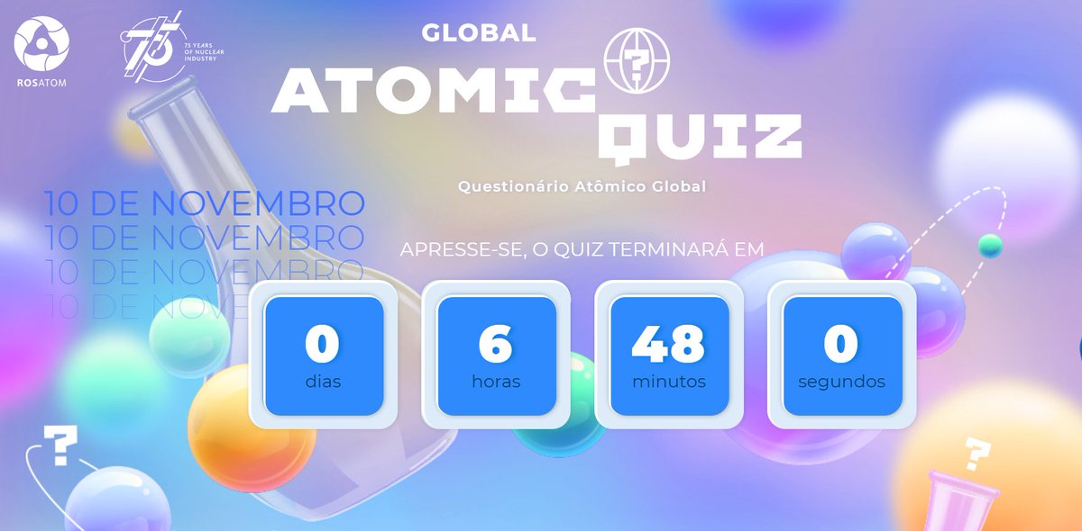 ObsEnergiaUNILA's tweet photo. HOY es el #WorldScienceDay y comienza el lanzamiento del Global Atomic Quiz, un desafío de 24 horas que fue preparado para celebrar el día la ciencia nuclear y el 75° Aniversario de la industria nuclear de Rusia. Es una oportunidad para poner a prueba tu conocimiento https://t.co/XxLnrXXluk