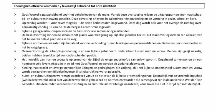 Lisawesterveld's tweet photo. Sommige mensen vragen zich af wat er in zoβn βidentiteitsverklaringβ staat. Nou, dit bijvoorbeeld.
Letterlijk staat er dat een homoseksuele levenswijze wordt afgewezen.
Dit is geen vrijheid van onderwijs. Dit is het inperken van de vrijheid van anderen. Van kinderen. π https://t.co/hoRdYfRcXi
