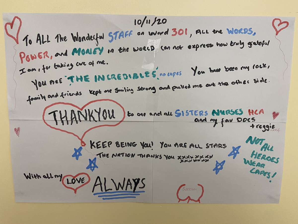 CandyCollyer's tweet photo. Two patients discharged today - both left us artistic presents in their rooms. Being a nurse really is the BEST job in the world. 💙 @301Uhdb https://t.co/eyJVW9KpWp