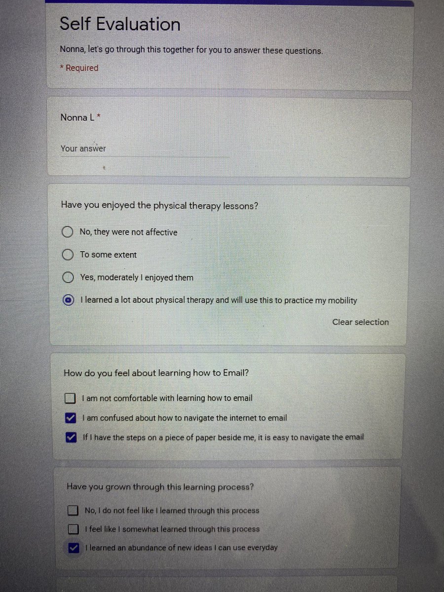 giuliavenirr's tweet photo. Today my Nonna worked on creating her email address and getting onto google to create her account! Also, we did a self assessment today as well! https://t.co/y4BipNaDEH