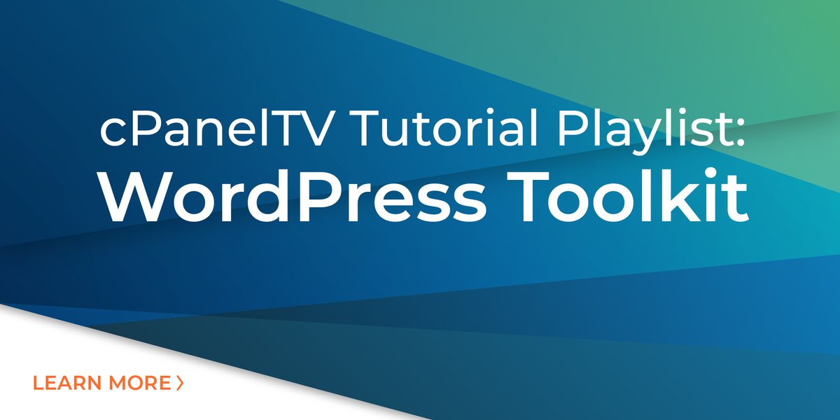 cPanel's tweet photo. Learn about WordPress Toolkit for cPanel® with our curated YouTube® playlist on cPanelTV! Click to watch: https://t.co/i1PNtkm67K
#WordPressToolkit #cPanel #WordPress #Tutorials #TMYK https://t.co/qXABQAQUDx