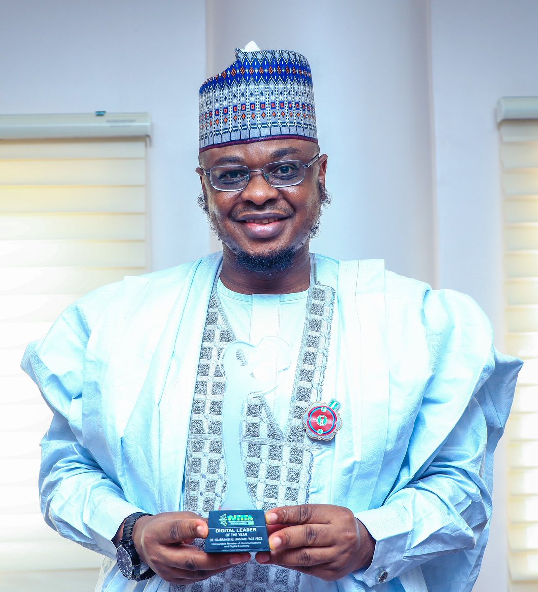King_Nazbee's tweet photo. Congratulation @DrIsaPantami On Receiving Award On Recognizing Of DIGITAL LEADER OF THE YEAR

A hard-working person can attract good luck like a magnet. You are a hard-working person with strong determination. Success will be yours. BEST WISHES, Ya Sheik @DrIsaPantami https://t.co/zWTHc6qhzf