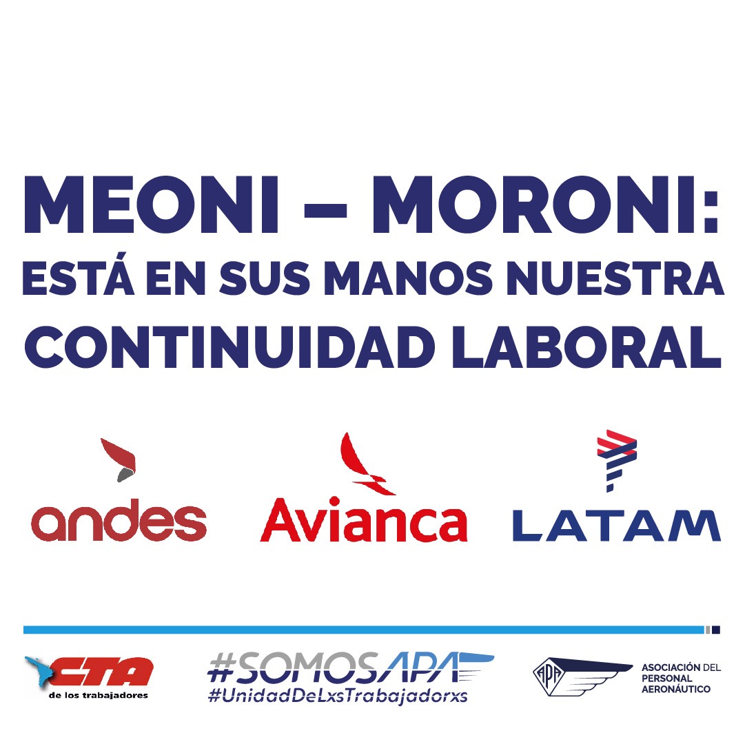 APAERONAUTICOS's tweet photo. #MeoniMoroniEstaEnSusManos
#AeronauticxsConTrabajoDigno https://t.co/OsjPUNubuD