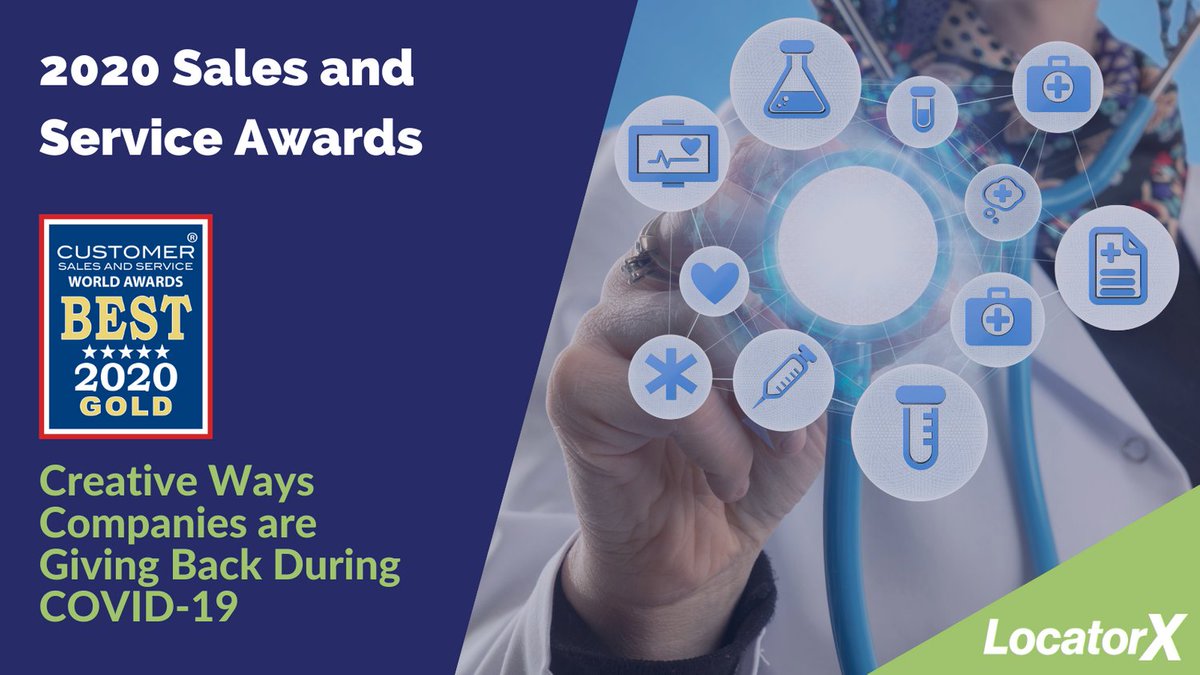 LocatorX's tweet image. LocatorX is excited to announce we are a Gold Winner of the 2020 Customer Sales &amp;amp; Service Awards for Creatives Ways Companies are Giving Back During COVID-19. Read more about this recent accomplishment here: bit.ly/38uUJvh #CustomerSalesAndServiceAwards #COVIDResponse