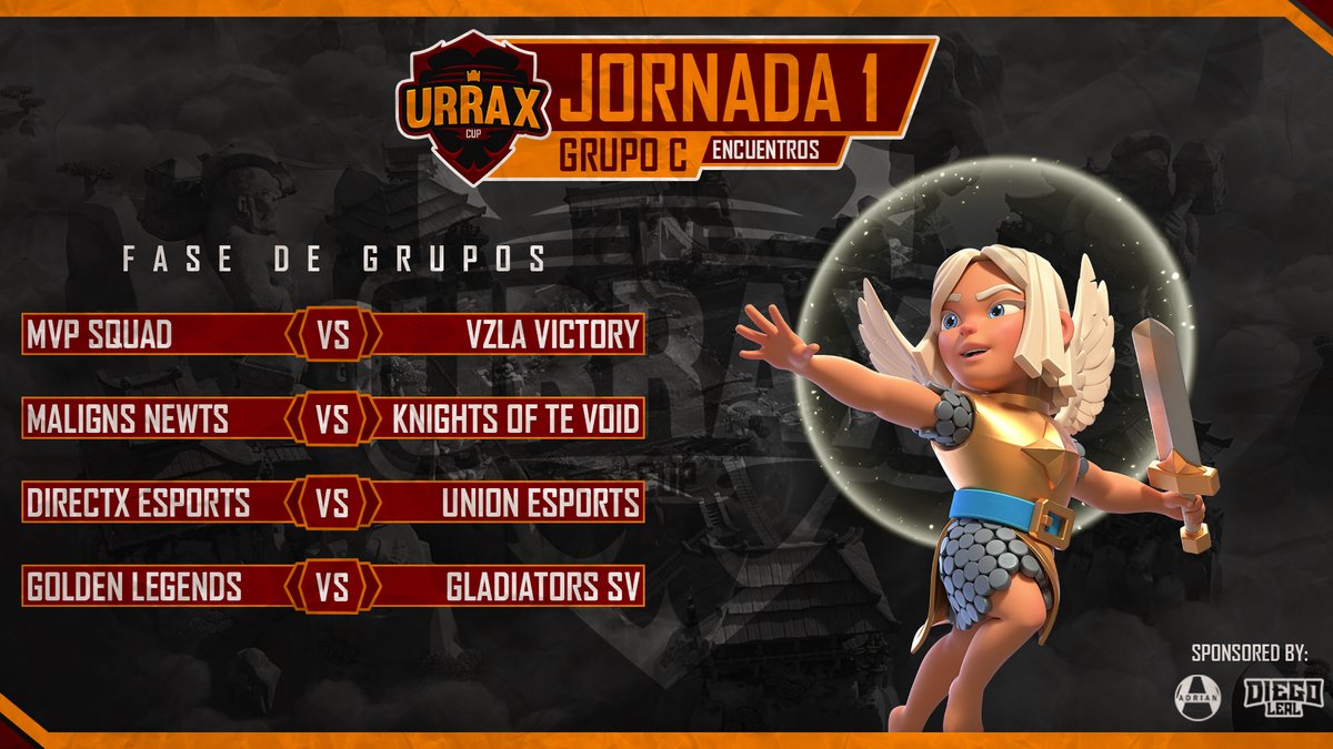 JORNADA 1 | GRUPO C

Enfrentamientos:
🔸️@MVPSQUAD_CR🆚<a href="/VzlaVictory/">⚡Vzla Victory⚡</a> 
🔸️@mn_clash🆚<a href="/KnightsVoid/">Knights of the Void</a> 
🔸️<a href="/DirectXEsports/">DirectX Esports on Gaming</a>🆚@TTeamUnion 
🔸️<a href="/GoldenLeyends21/">Golden Leyends eSports</a>🆚<a href="/Gladiators_Sv_/">Gladiator's Sv</a>